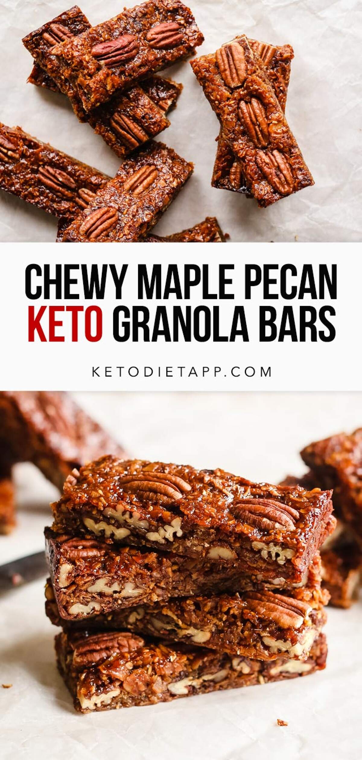 Chewy Keto Maple Pecan Granola Bars KetoDiet Blog