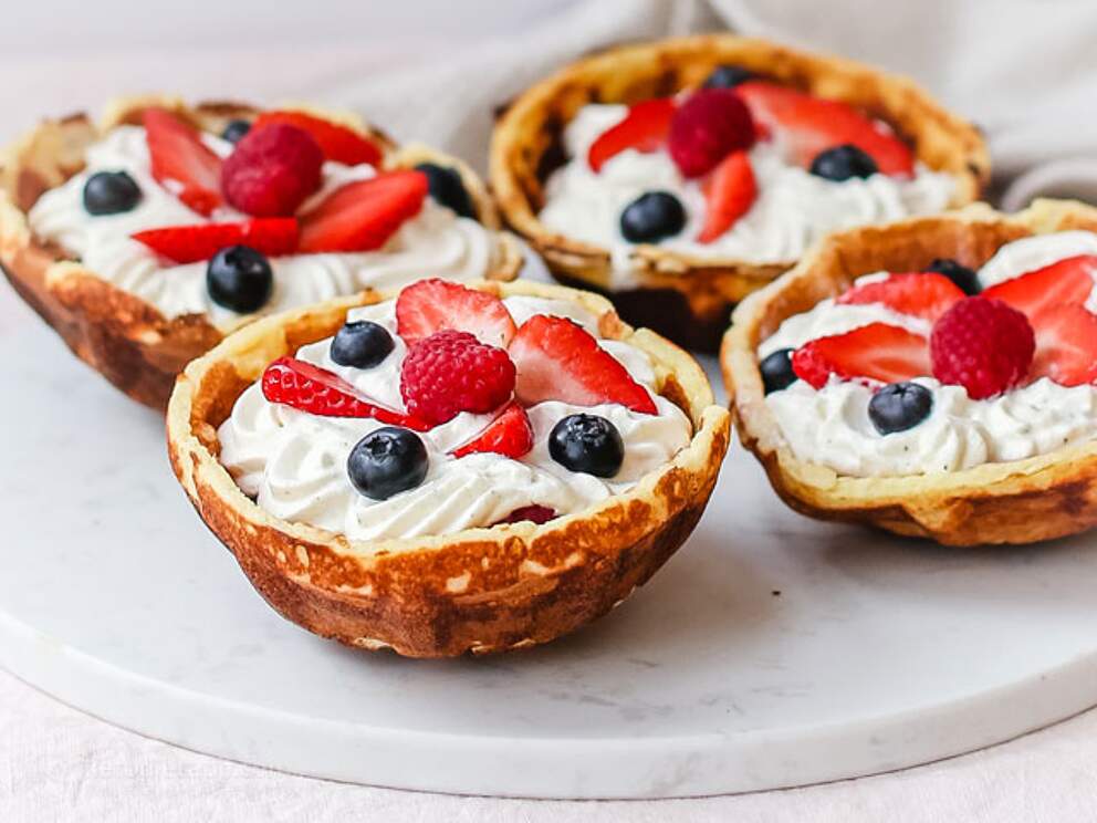 Keto Cream Chaffle Bowls KetoDiet Blog