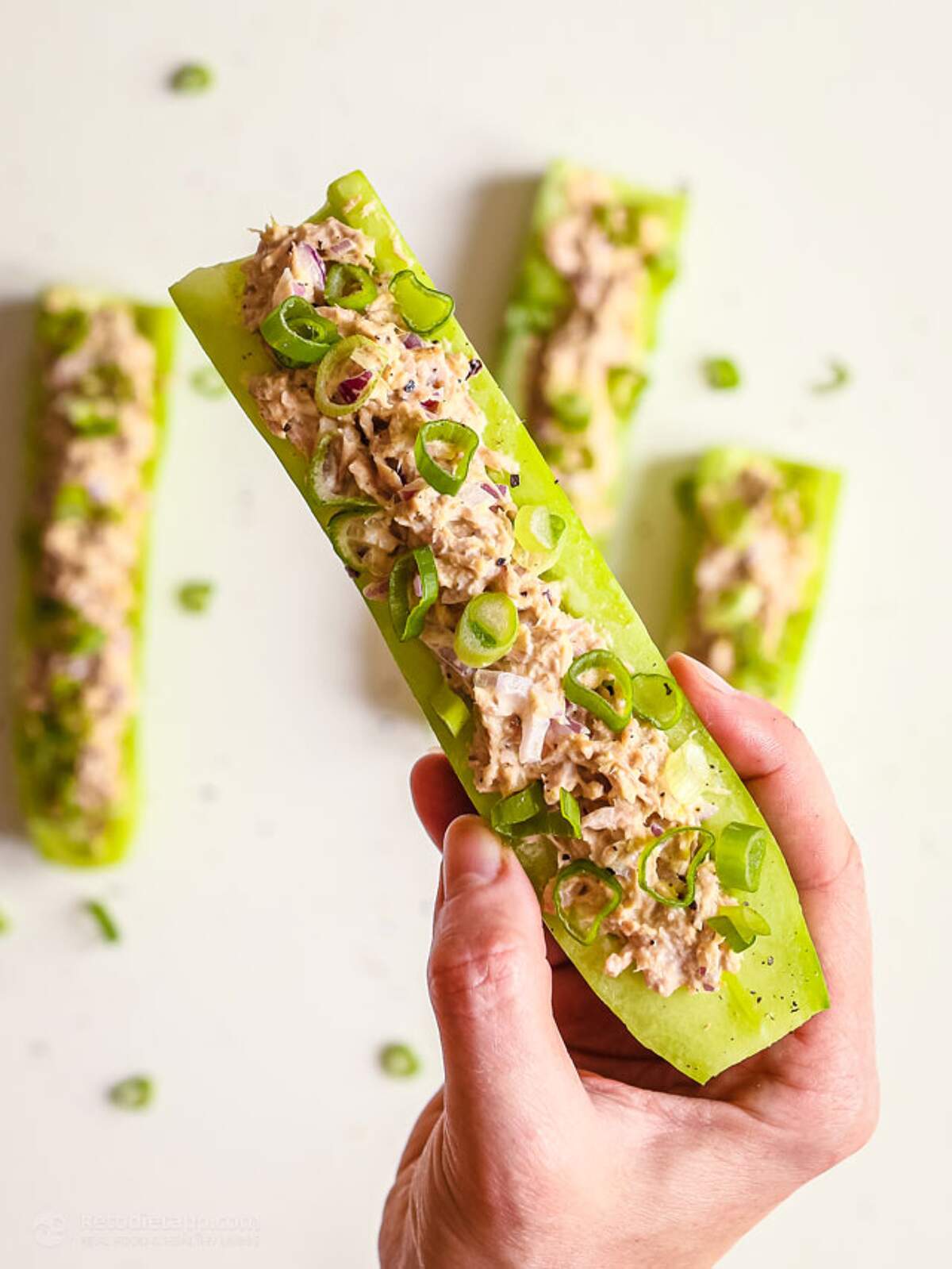 LowCarb Creamy Tuna Cucumber Boats KetoDiet Blog