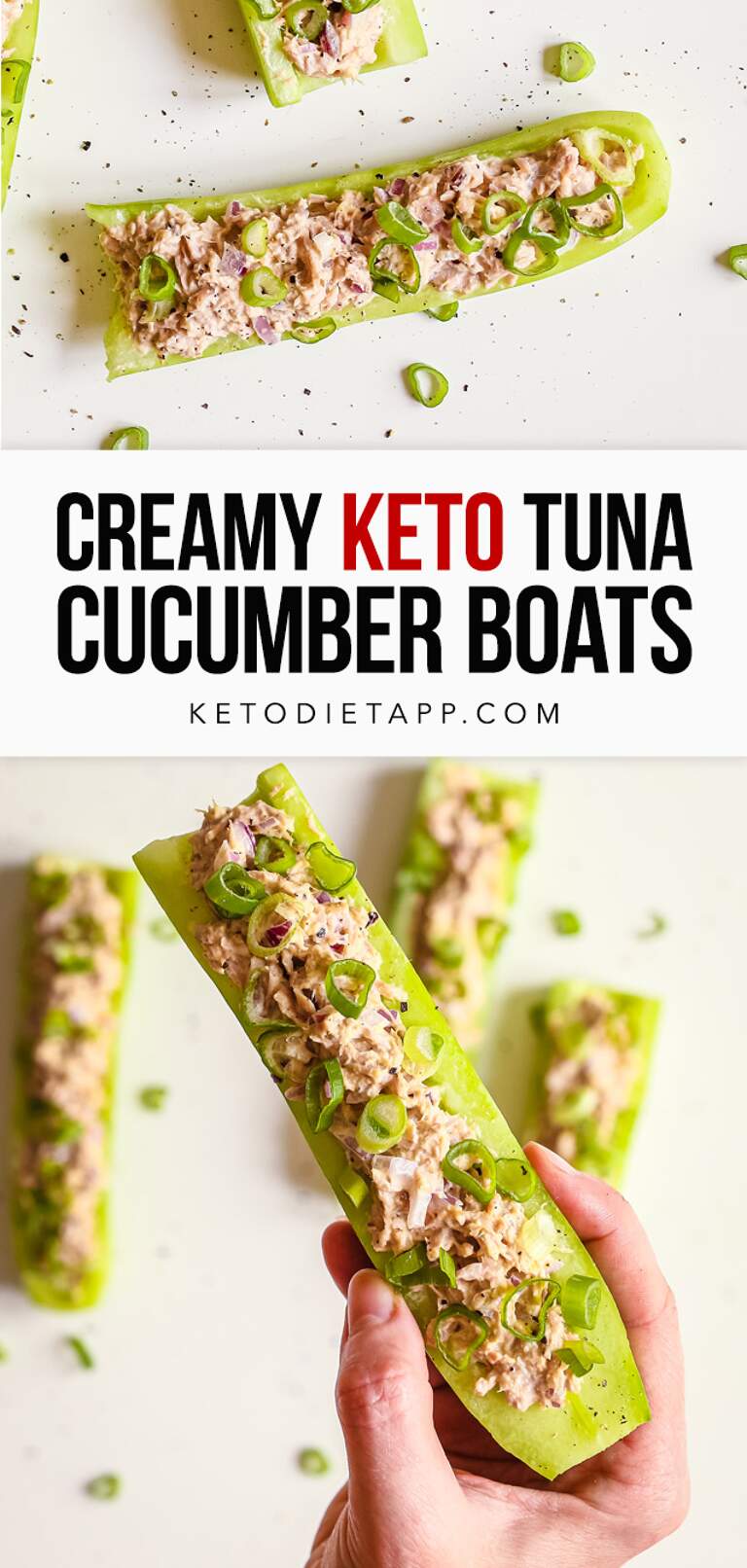 LowCarb Creamy Tuna Cucumber Boats KetoDiet Blog