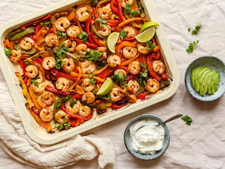 Keto Sheet Pan Shrimp Fajitas KetoDiet Blog