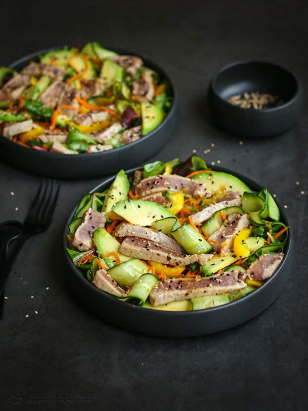 LowCarb Seared Ahi Tuna Bowls KetoDiet Blog