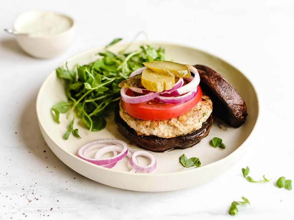 Keto Chicken Portobello Burgers KetoDiet Blog