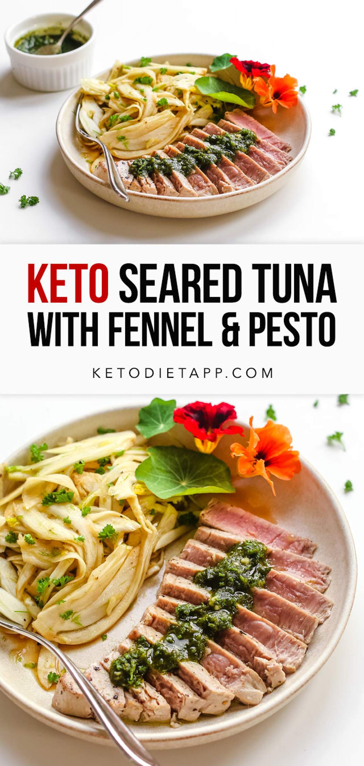 Keto Seared Tuna with Fennel and Pesto | KetoDiet Blog