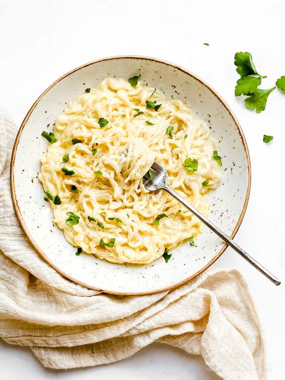 Keto Shirataki Noodles with Creamy Cheese Sauce KetoDiet Blog