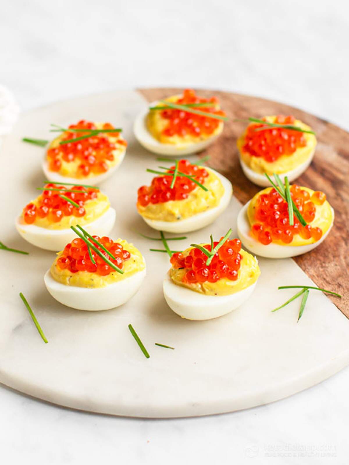 Salmon Caviar Deviled Eggs KetoDiet Blog
