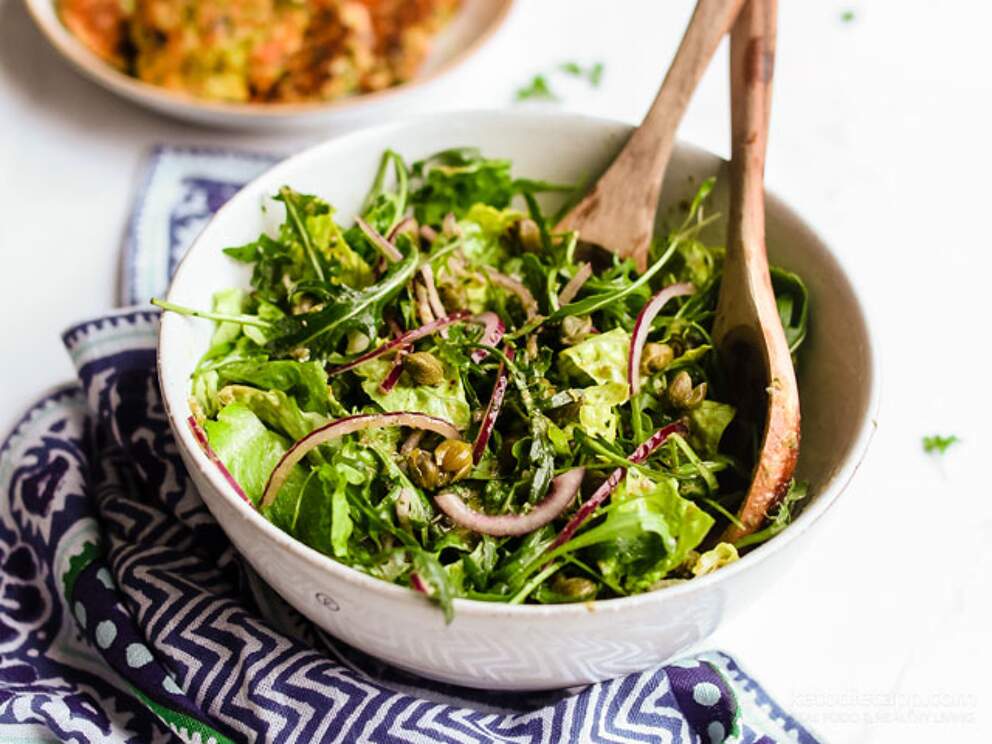 Arugula Salad with Anchovy Caper Dressing KetoDiet Blog