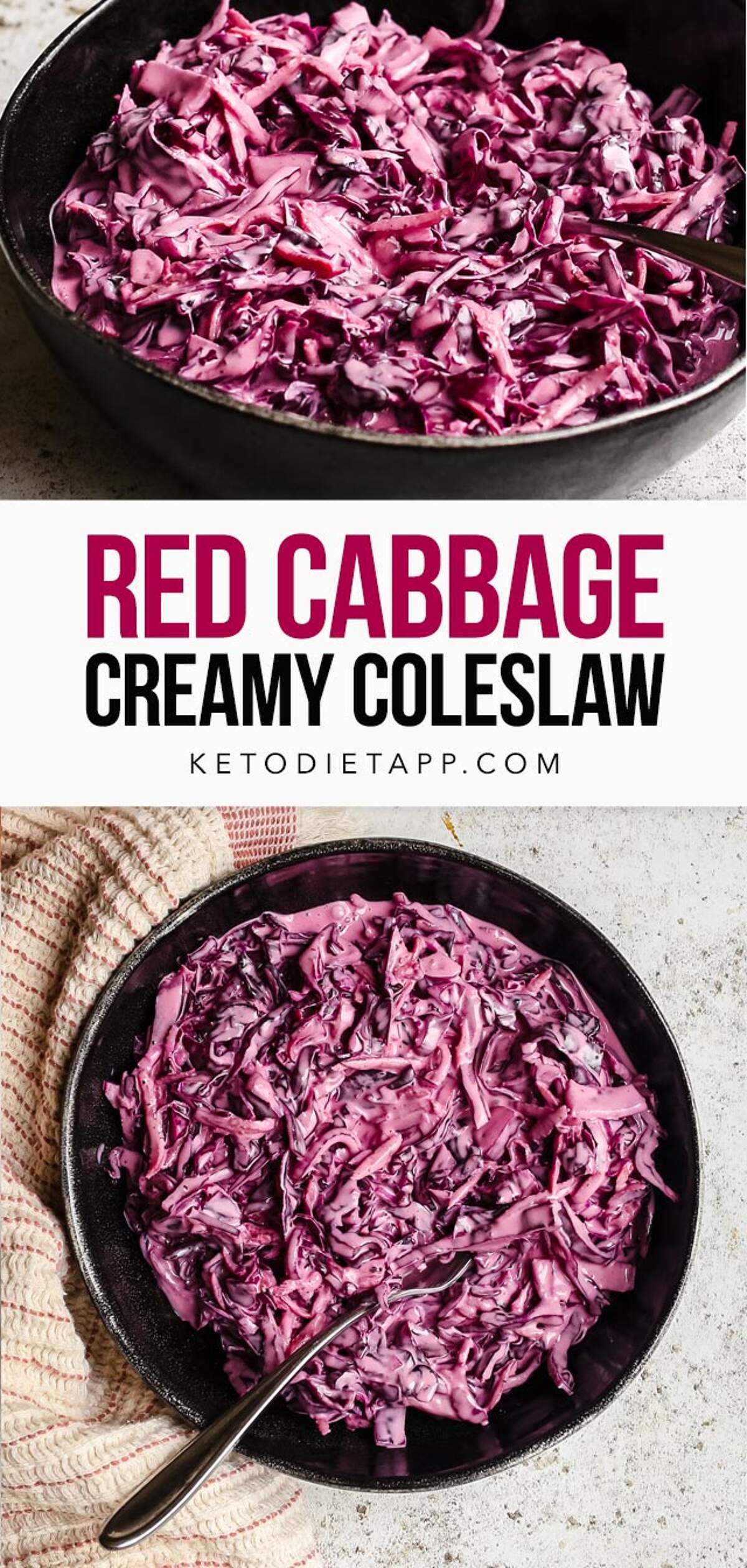 Creamy Red Cabbage Coleslaw KetoDiet Blog