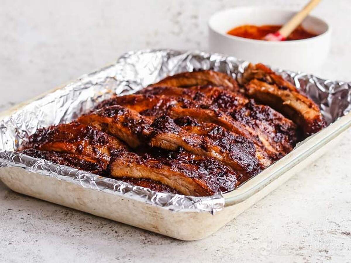 LowCarb Oven Pork Ribs with Barbecue Sauce KetoDiet Blog