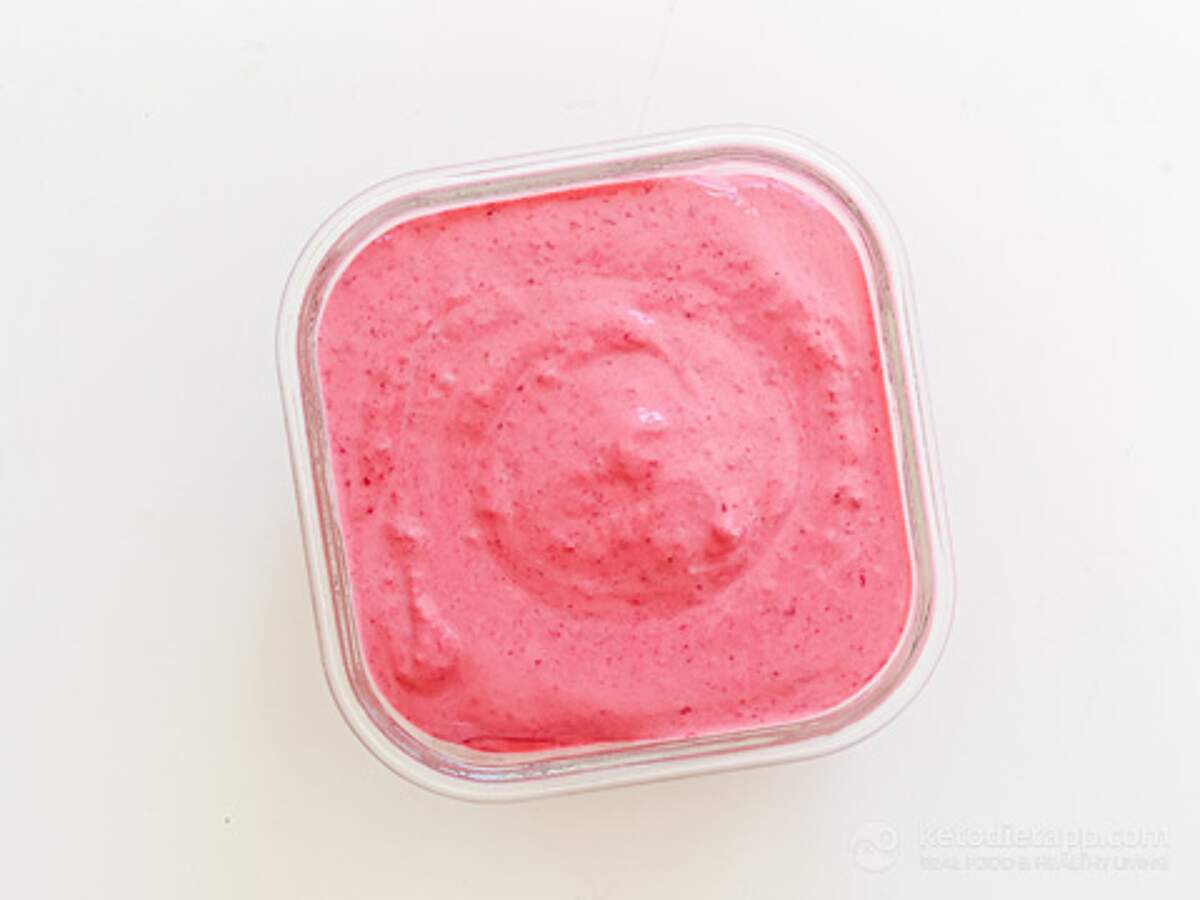 Raspberry Protein Blender Ice Cream KetoDiet Blog