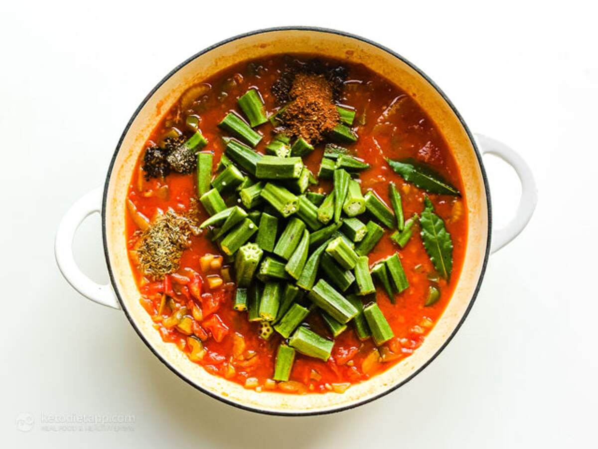 Shrimp & Okra Gumbo With Cauliflower Rice KetoDiet Blog