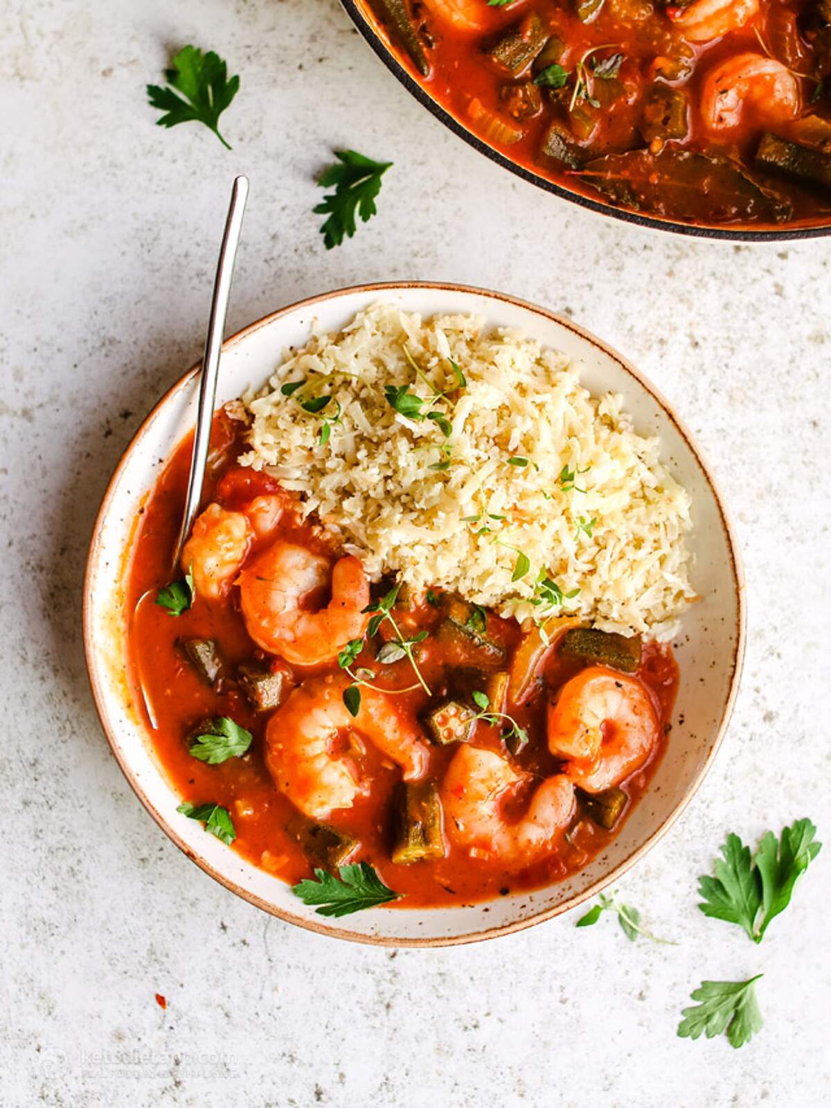 Shrimp & Okra Gumbo With Cauliflower Rice KetoDiet Blog