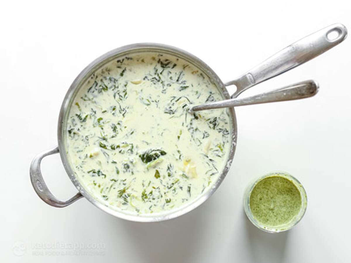 Creamy LowCarb Spinach & Artichoke Soup KetoDiet Blog