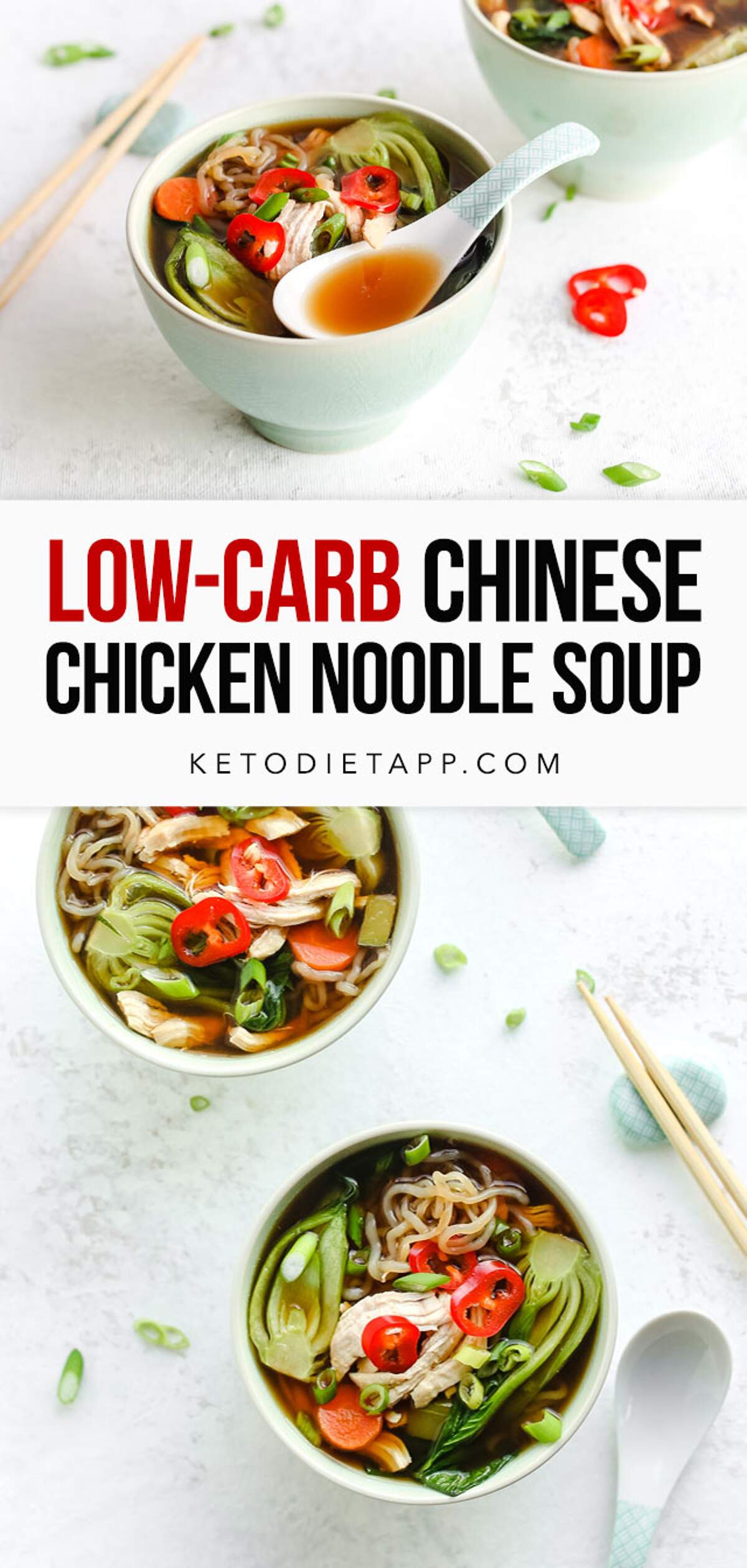Low-Carb Chinese Chicken Noodle Soup | KetoDiet Blog