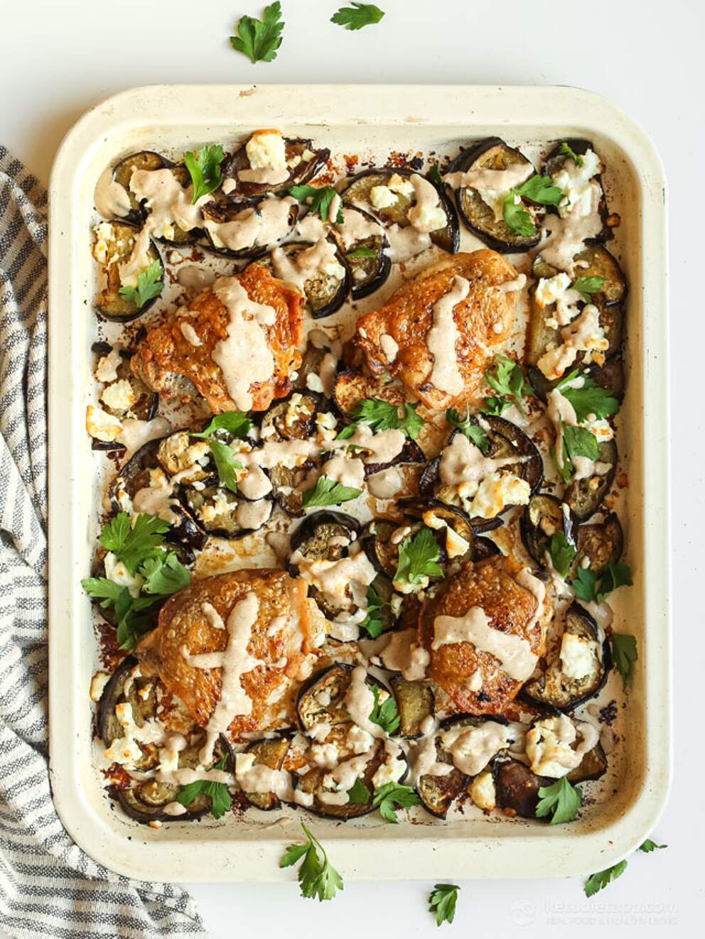 Tahini Chicken Eggplant Tray Bake KetoDiet Blog