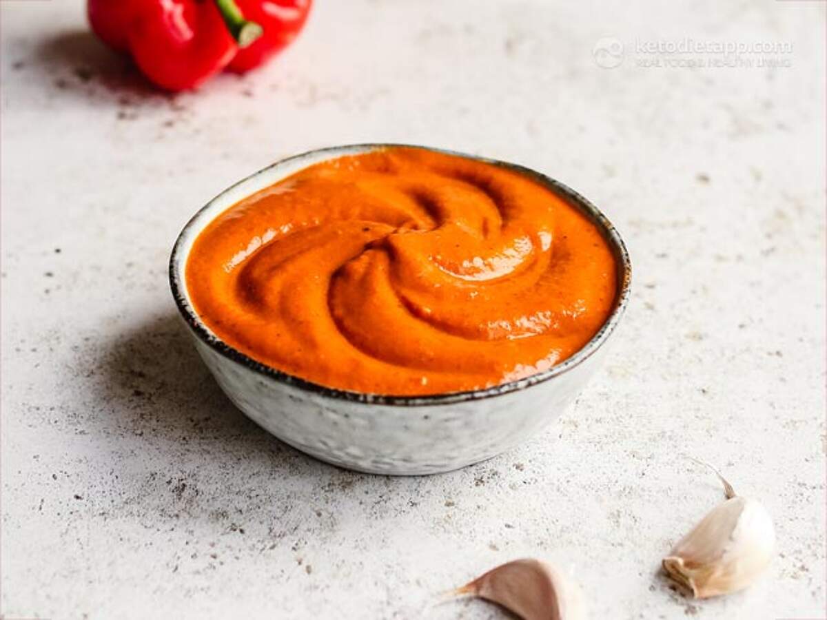 Ajvar Dip (Roasted Red Pepper Sauce) | KetoDiet Blog Ajvar Dip (Roasted Red Pepper Sauce) | KetoDiet Blog