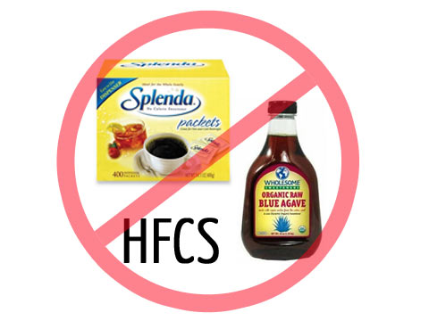 Is Aspartame Safe? Artificial sweeteners (aspartame, sucralose, acesulfame, etc.), HFCS, sugar and agave syrup should be avoided on a healthy diet