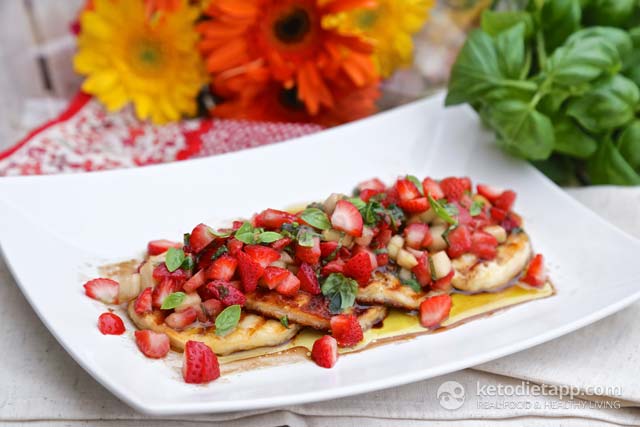 Grilled Halloumi With Strawberry & Cucumber Salsa Grilled Halloumi With Strawberry & Cucumber Salsa