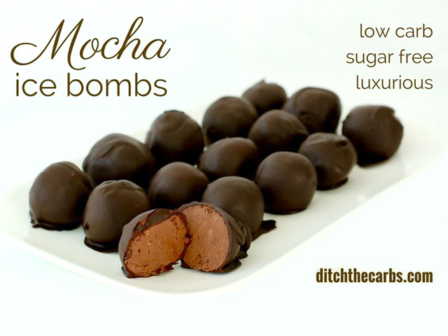 mocha ice bombs aka frozen fat bombs