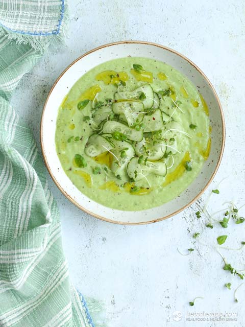 Low-Carb Chilled Cucumber Soup (gluten-free, keto, paleo) Low-Carb Chilled Cucumber Soup