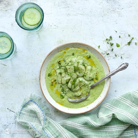 Low-Carb Chilled Cucumber Soup (gluten-free, keto, paleo) Low-Carb Chilled Cucumber Soup