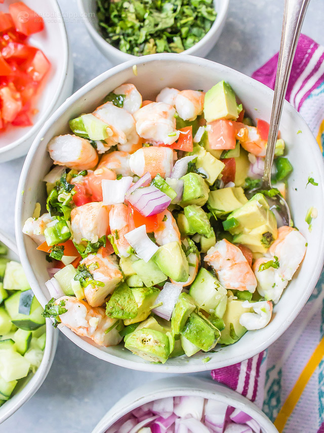Keto Avocado Shrimp Ceviche Salad