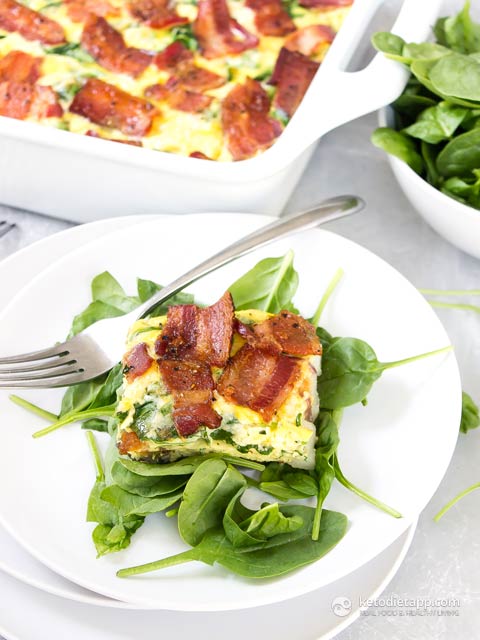 Keto Breakfast Casserole with Bacon & Eggs (low-carb, gluten-free) Keto Breakfast Casserole with Bacon & Eggs