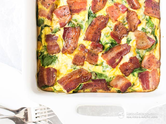 Keto Breakfast Casserole with Bacon & Eggs