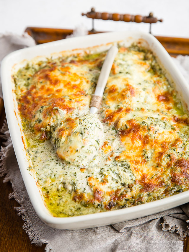 Keto Chicken Spinach & Artichoke Casserole
