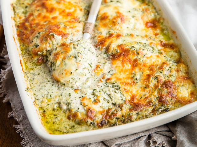 Keto Chicken Spinach & Artichoke Casserole