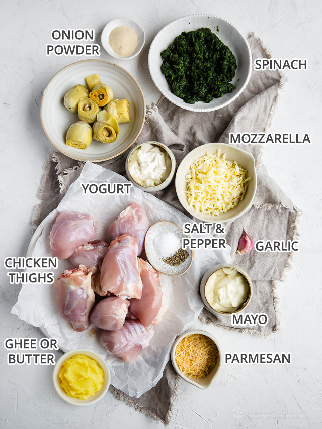 Keto Chicken Spinach & Artichoke Casserole