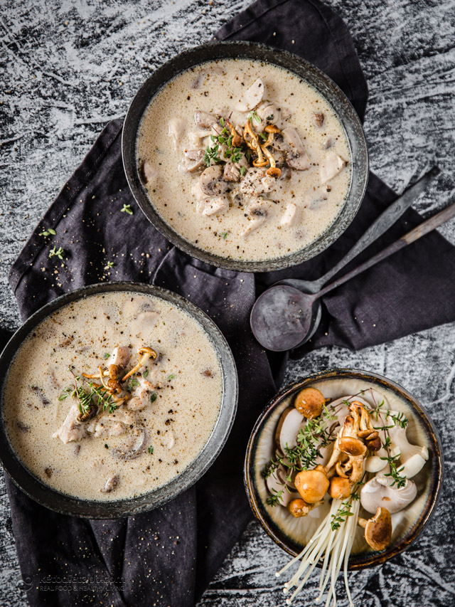 Easy Keto Chicken & Mushroom Soup (low-carb, paleo, grain-free) Keto Chicken & Mushroom Soup